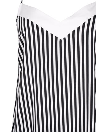 Zizzifashion FLASH - Striped strap dress in viscose, Black White Stripe, Packshot image number 2