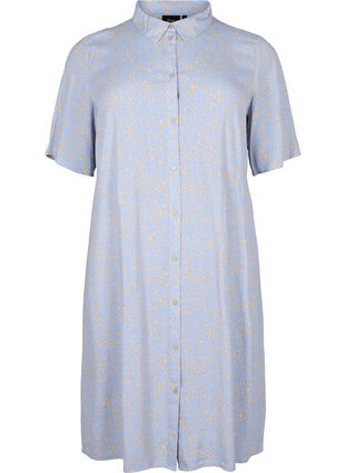 Zizzifashion Viscose shirt dress with print, Small Dot AOP, Packshot image number 0