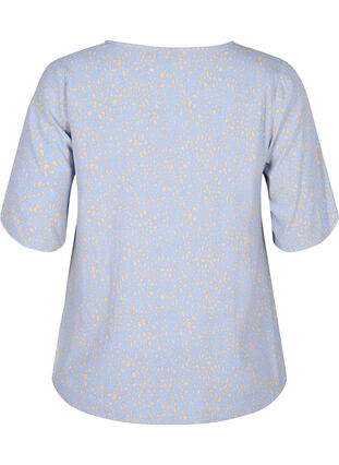 Zizzifashion V-neck blouse in viscose with print, Small Dot AOP, Packshot image number 1