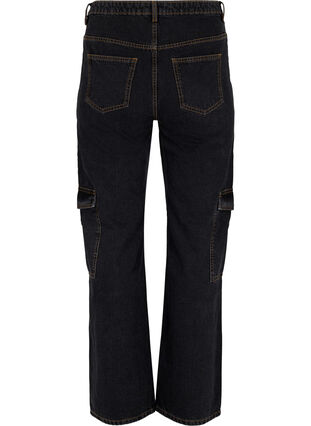 Zizzifashion Straight Fit Cargo Jeans, Black Stone, Packshot image number 1