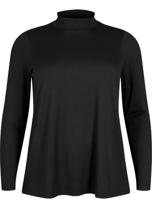 Zizzifashion FLASH - Long sleeve blouse with turtleneck, Black, Packshot image number 0