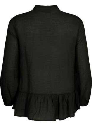 Zizzifashion Viscose blouse with peplum, Black, Packshot image number 1