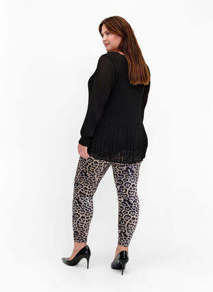 Zizzifashion Velour leggings with leopard print, Leopard, Model image number 1