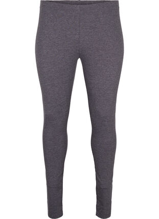 Zizzifashion Gray melange leggings, Dark Grey Melange, Packshot image number 0