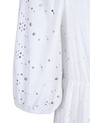 Zizzifashion Maxi dress with lace pattern and a square neckline, Bright White, Packshot image number 3