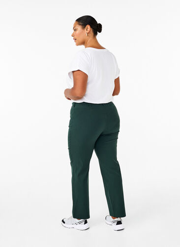 Zizzifashion Classic viscose blend trousers, Scarab, Model image number 1