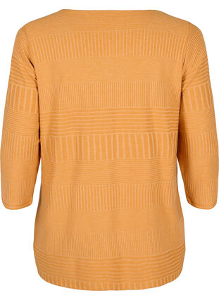 Zizzifashion Blouse with 3/4 sleeves and striped pattern, Sudan Brown Mel., Packshot image number 1