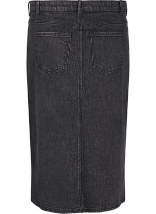 Zizzifashion Denim skirt with front slit, Dark Grey Denim, Packshot image number 1