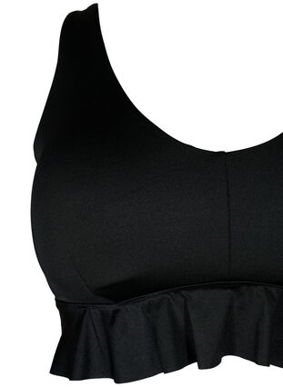 Zizzifashion Bikini top with removable pads and ruffle trim, Black, Packshot image number 2