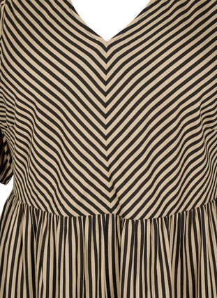 Zizzifashion Viscose dress with striped print, Coriander/Bl. Stripe, Packshot image number 2