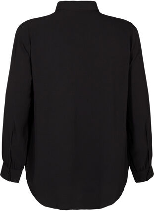 Zizzifashion Solid colour shirt with collar, Black, Packshot image number 1