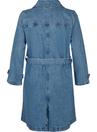 Zizzifashion Denim trench coat with belt, Blue Denim, Packshot image number 1