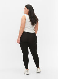 Basic viscose leggings, Black, Model