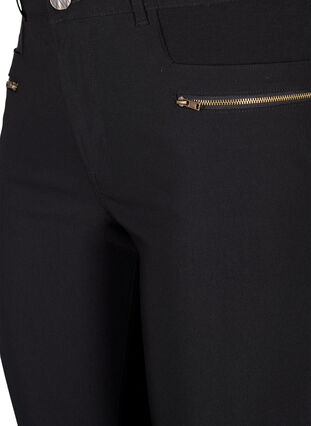 Zizzifashion Tight-fitting trousers with zip details, Black, Packshot image number 2