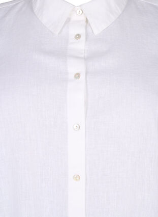 Zizzifashion Long shirt in linen and cotton, Bright White, Packshot image number 2