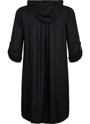 Zizzifashion Viscose tunic with hood, Black, Packshot image number 1