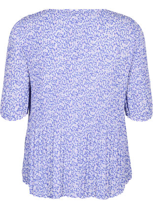 Zizzifashion Pleated floral blouse, Small Flower AOP, Packshot image number 1