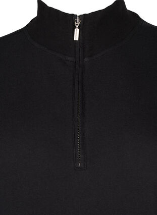 Zizzifashion High neck sweatshirt with zip, Black, Packshot image number 2