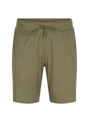 Zizzifashion Loose shorts with ribbed texture, Ivy Green, Packshot image number 0