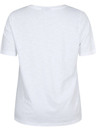 Zizzifashion Short sleeve basic t-shirt with v-neck, Bright White, Packshot image number 1