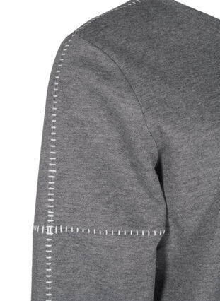 Zizzifashion Sweatshirt with contrast stitching, Medium Grey Mél, Packshot image number 3