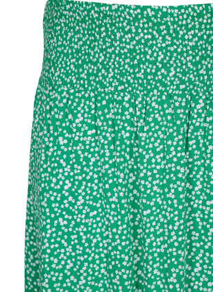 Zizzifashion FLASH - Viscose maxi skirt with smocking, Bright Green Wh.AOP, Packshot image number 2