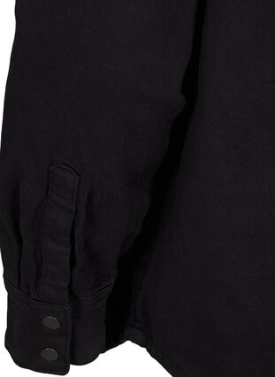 Zizzifashion Denim shirt with buttons and chest pockets, Black, Packshot image number 3