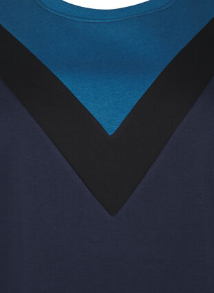 Zizzifashion Long sweatshirt with colourblock, Navy B. Color Block, Packshot image number 2