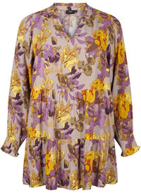 Long-sleeved tunic with floral print