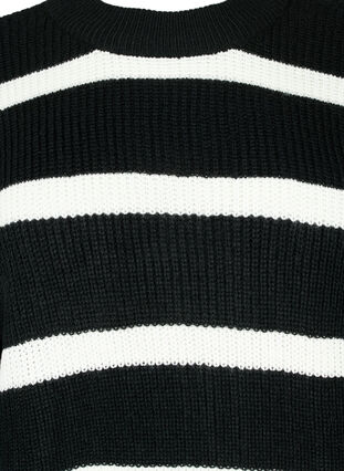 Zizzifashion FLASH - Striped Knit Sweater, Black/White Stripe, Packshot image number 2