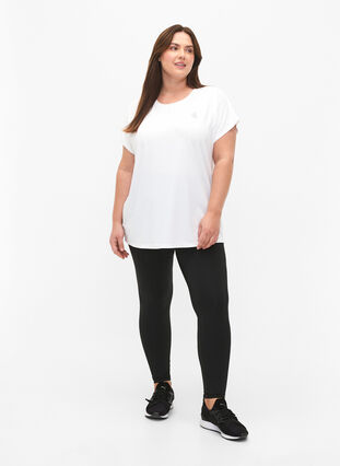 Zizzifashion Short-sleeved workout t-shirt, Bright White, Model image number 2