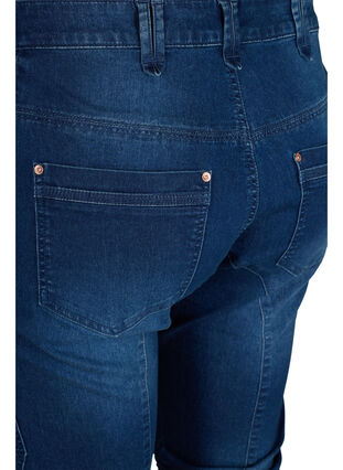 Zizzifashion Slim fit capri jeans with pockets, Dark blue denim, Packshot image number 3