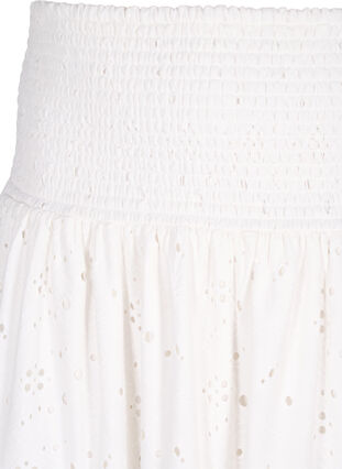 Zizzifashion Smock skirt with hole pattern, Bright White, Packshot image number 2