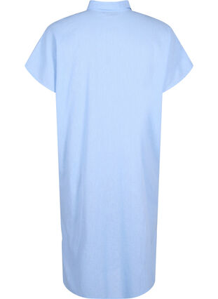 Zizzifashion Long shirt in cotton blend with linen, Serenity, Packshot image number 1