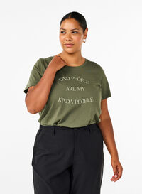 T-shirt with a motif, Thyme w. Kind People, Model