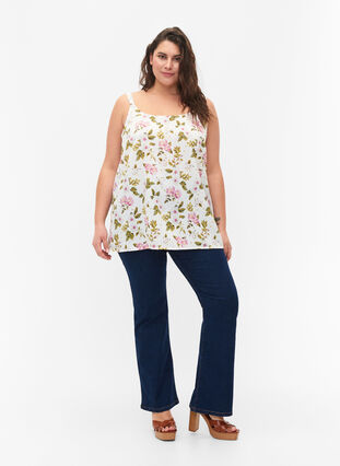 Zizzifashion FLASH - Top with print, Off White Flower, Model image number 2