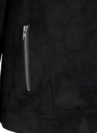 Zizzifashion Biker jacket in faux suede, Black, Packshot image number 3