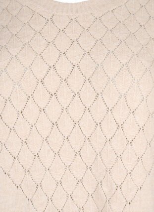 Zizzifashion Knitted blouse with lace pattern, Pumice Stone Mel., Packshot image number 2