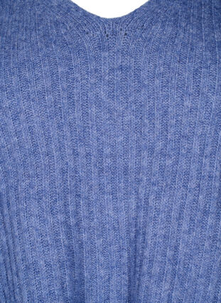 Zizzifashion Knit sweater with slit, Gray Blue Mel., Packshot image number 2