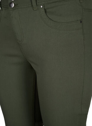 Zizzifashion Tight fit Capri pants in a viscose blend, Thyme, Packshot image number 2