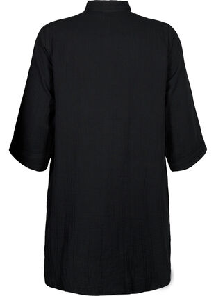 Zizzifashion Long shirt in cotton muslin, Black, Packshot image number 1