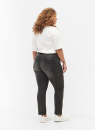 Slim fit Emily jeans with normal waist, Dark Grey Denim, Model