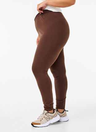 Zizzifashion Cotton leggings with lining, Chocolate Martini, Model image number 2