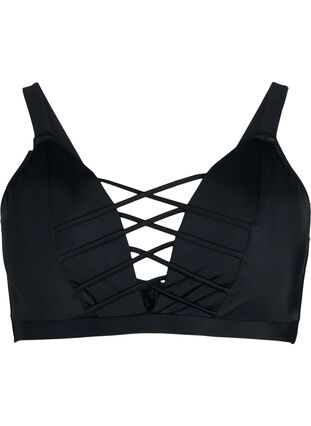 Zizzifashion Bikini top with string detail, Black, Packshot image number 0