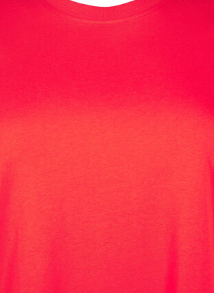 Zizzifashion Basic cotton T-shirt with round neck, Flame Scarlet, Packshot image number 2