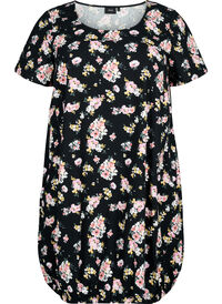 Short-sleeved, printed cotton dress