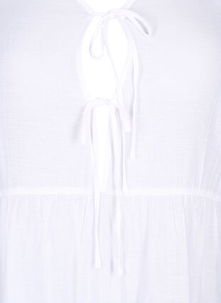 Zizzifashion A-line viscose tunic with lace-up detail, Bright White, Packshot image number 2