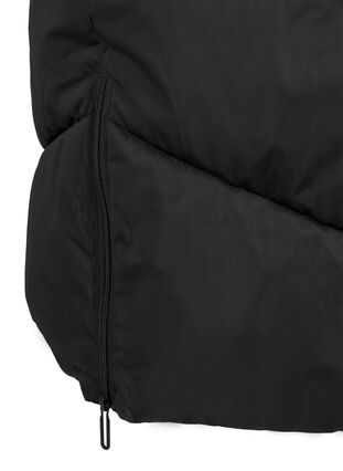 Zizzifashion Long puffer coat with hood and pockets, Black, Packshot image number 4