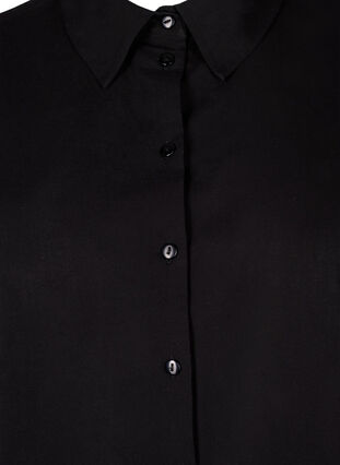 Zizzifashion Loose cotton shirt with embroidery, Black, Packshot image number 2