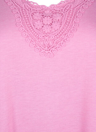 Zizzifashion Sleeveless top with lace, Rosebloom, Packshot image number 2